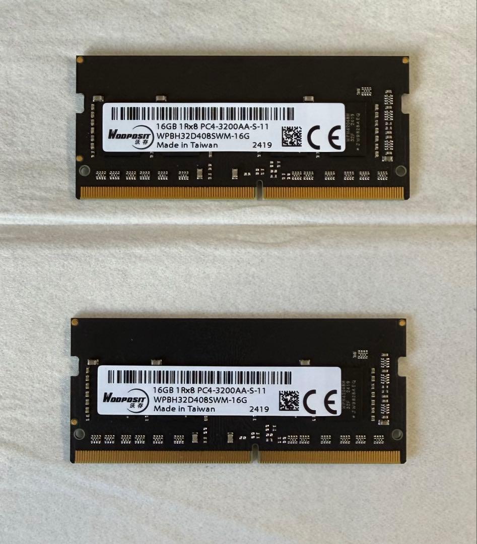 メモリ DDR4 16GB 2枚 ノートパソコン（ミニPC含む）用