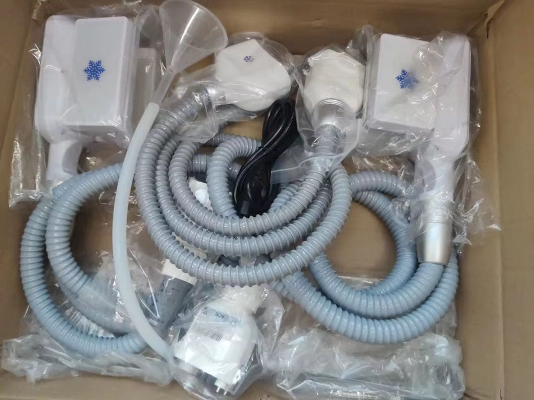 【新品】日本語説明書付き2ヘッド脂肪冷却マシン＋顎ハンドル　強力業務用コンパクト