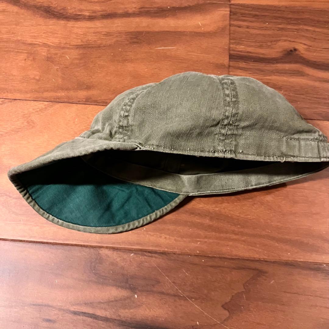希少 40s US NAVY N-3 ヘリンボーン ワークキャップ ヴィンテージ