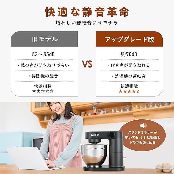 Kitchen in the box スタンドミキサー 5L (マットブラック)
