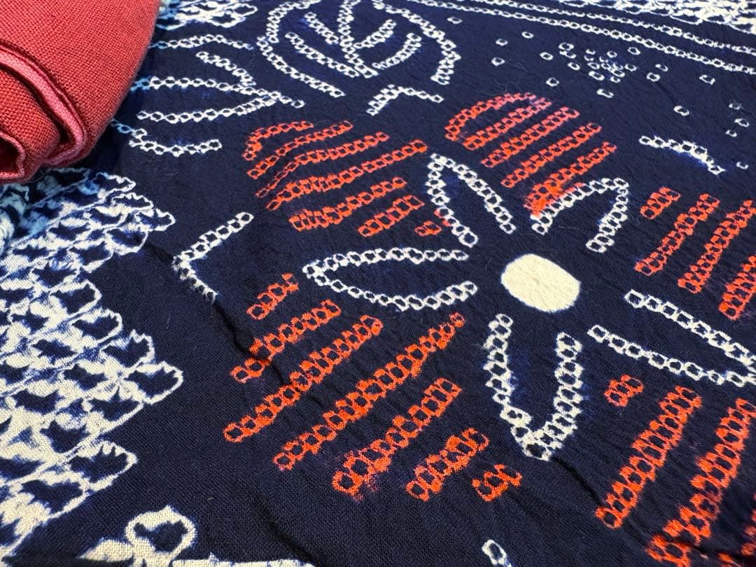 有松絞りの浴衣　花