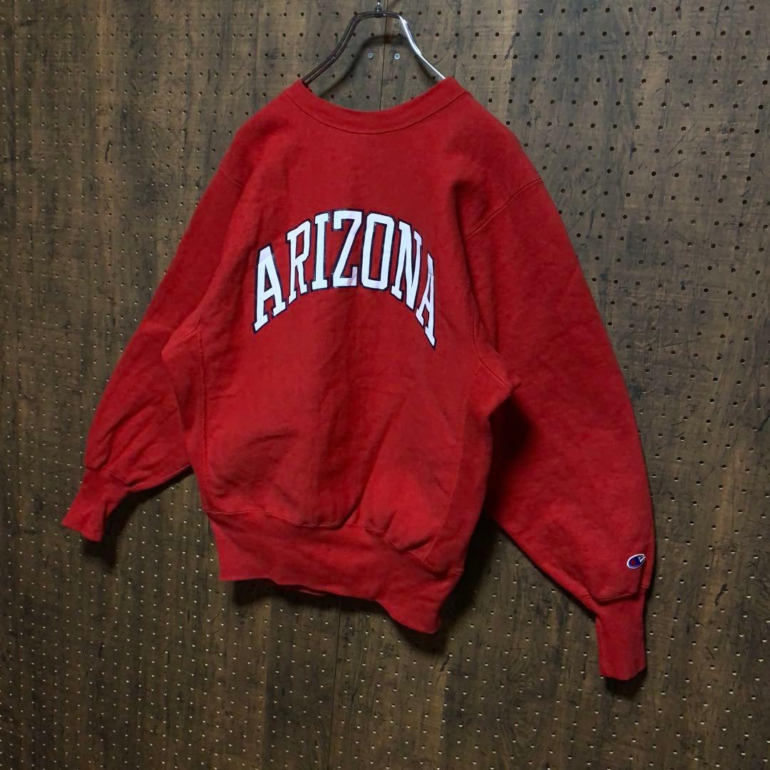 90s USA製 Champion リバースウィーブ スウェット　赤　dh56