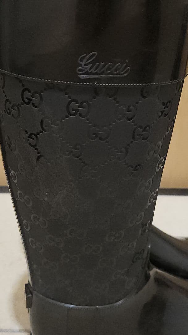 GUCCIブラックレインブーツ 長靴