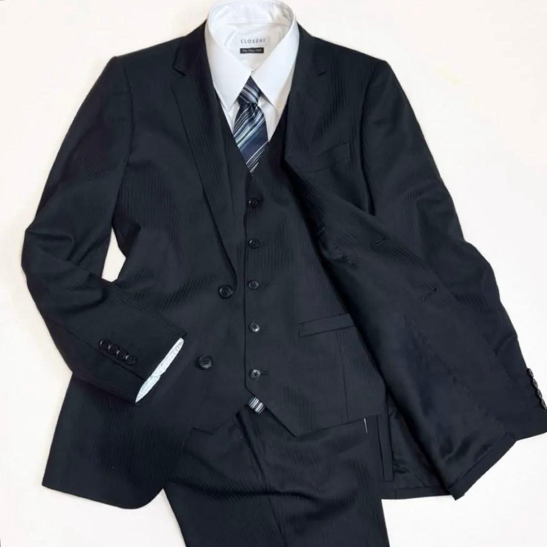 極美品 MAJI スーツ 3点 セットアップ ビジネス Y6 細身 L