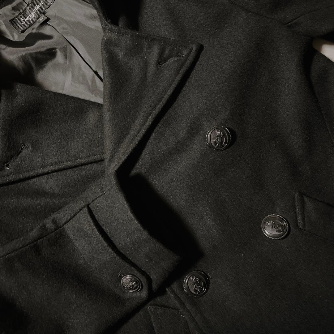 ピーコート ウール ジャケット 黒 平成ギャル y2k お兄系 グランジ パンク