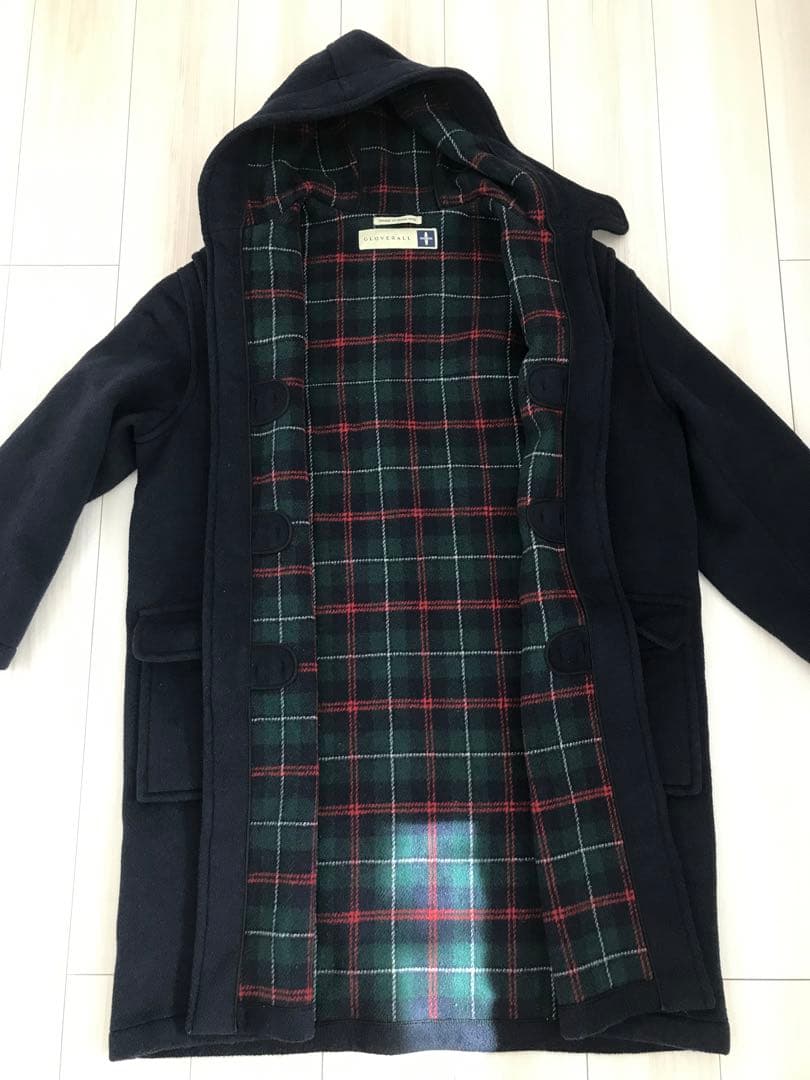 GLOVEROLL 黒 ウール ダッフルコート フード付き