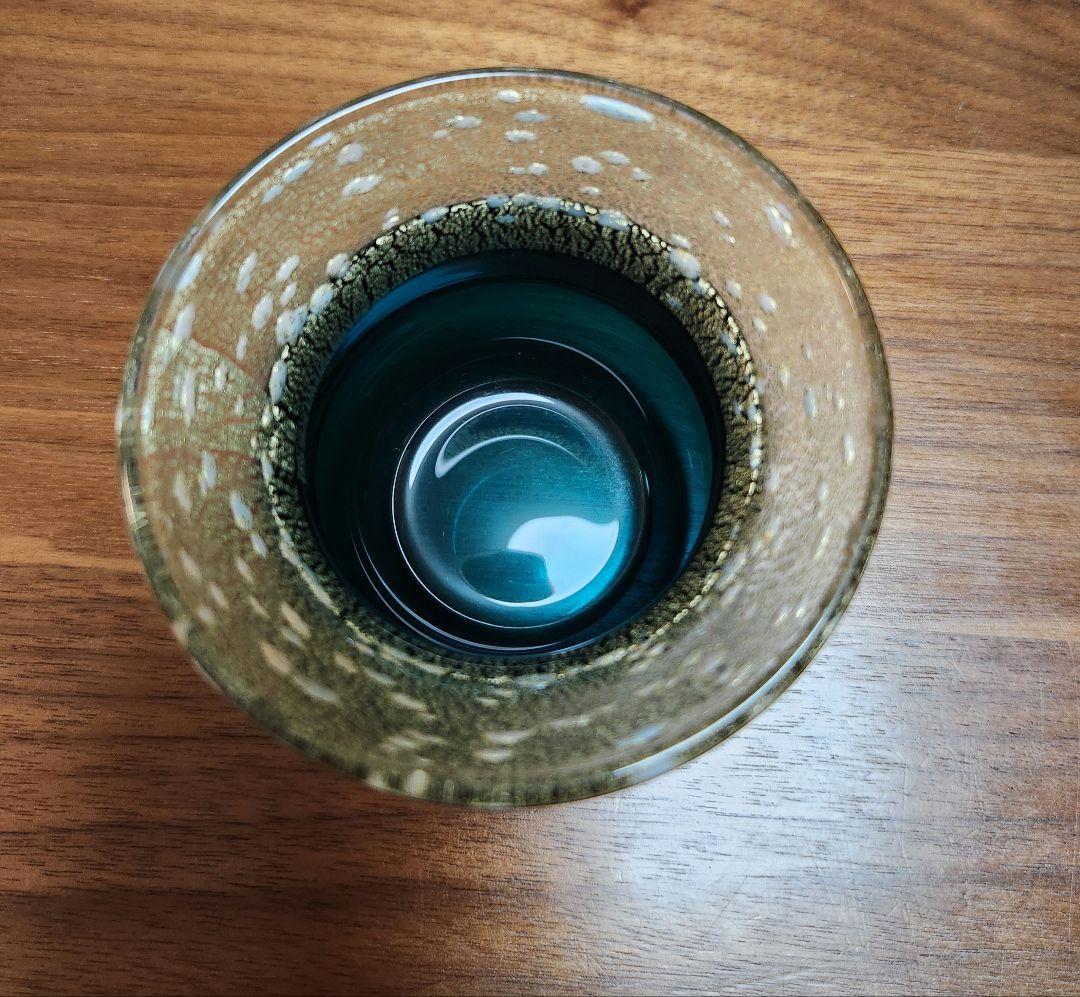 黒木国昭　青赤ガラスぐい呑みセット　箱付