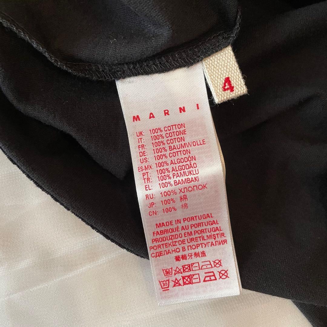 【新品未使用】MARNI ブラック Tシャツ ロゴプリント　サイズ4