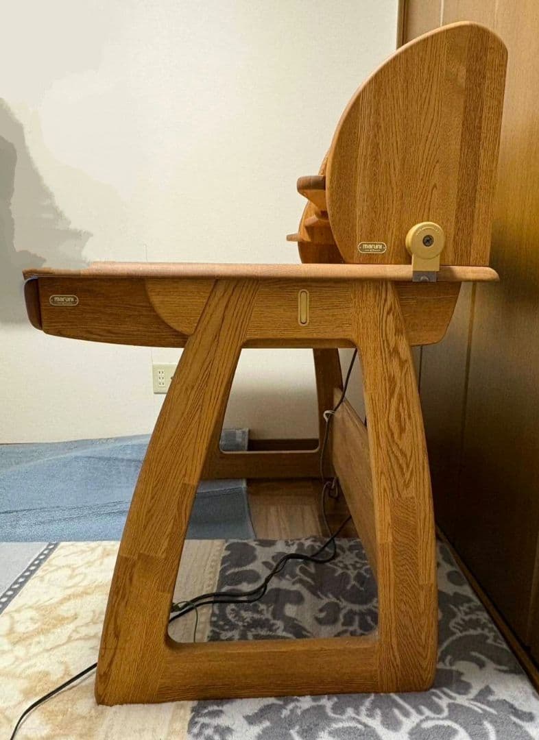マルニ3点　①学習デスク　❷ブックスタンド　③移動式デスクワゴン　自然塗料アウロ