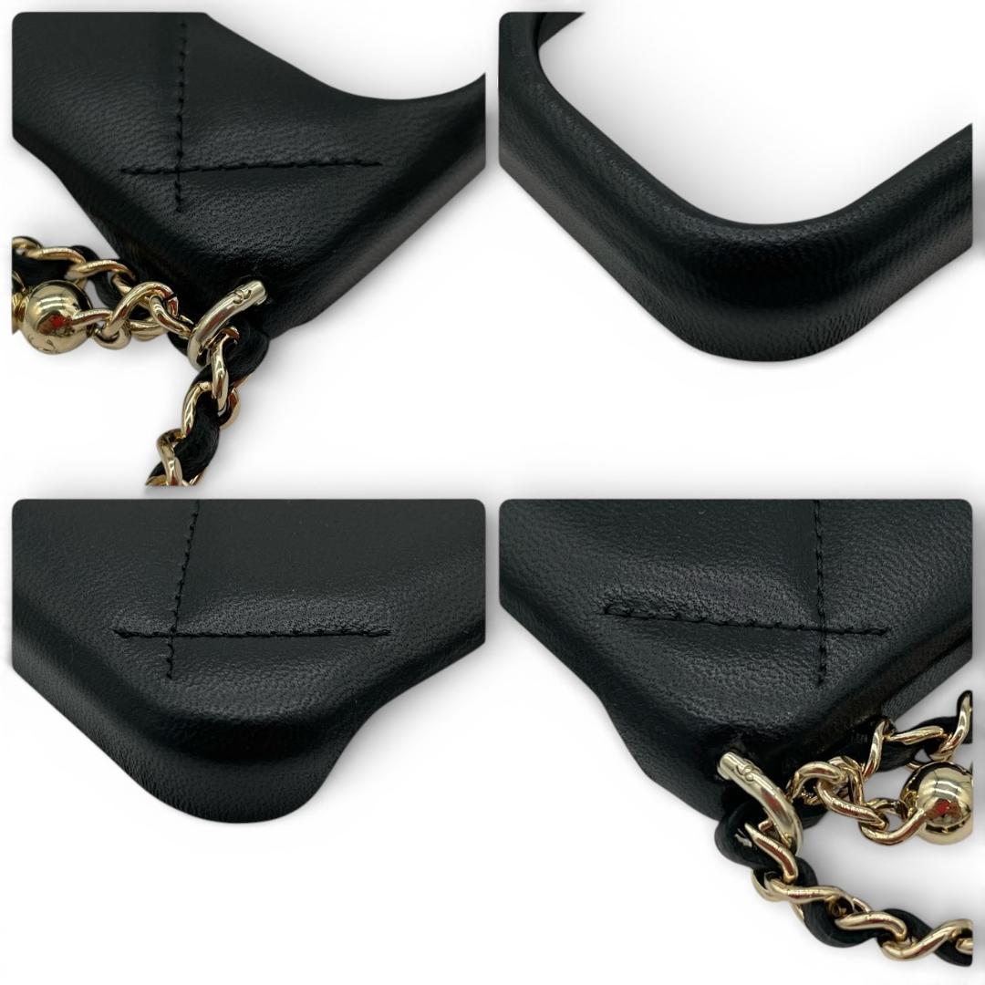 【未使用】シャネル ラムスキン チェーンショルダー付 iphoneケース