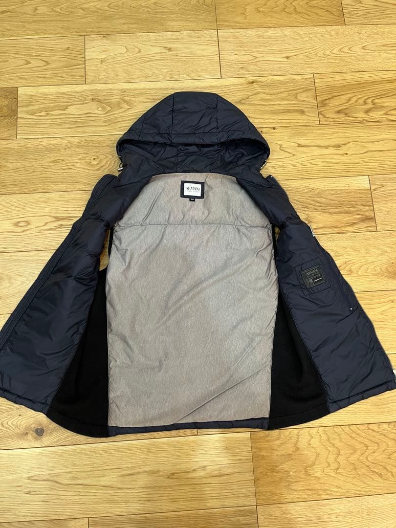 アルマーニ コレツィオーニ ダウンベスト ネイビー フード付き 美品 サイズ50