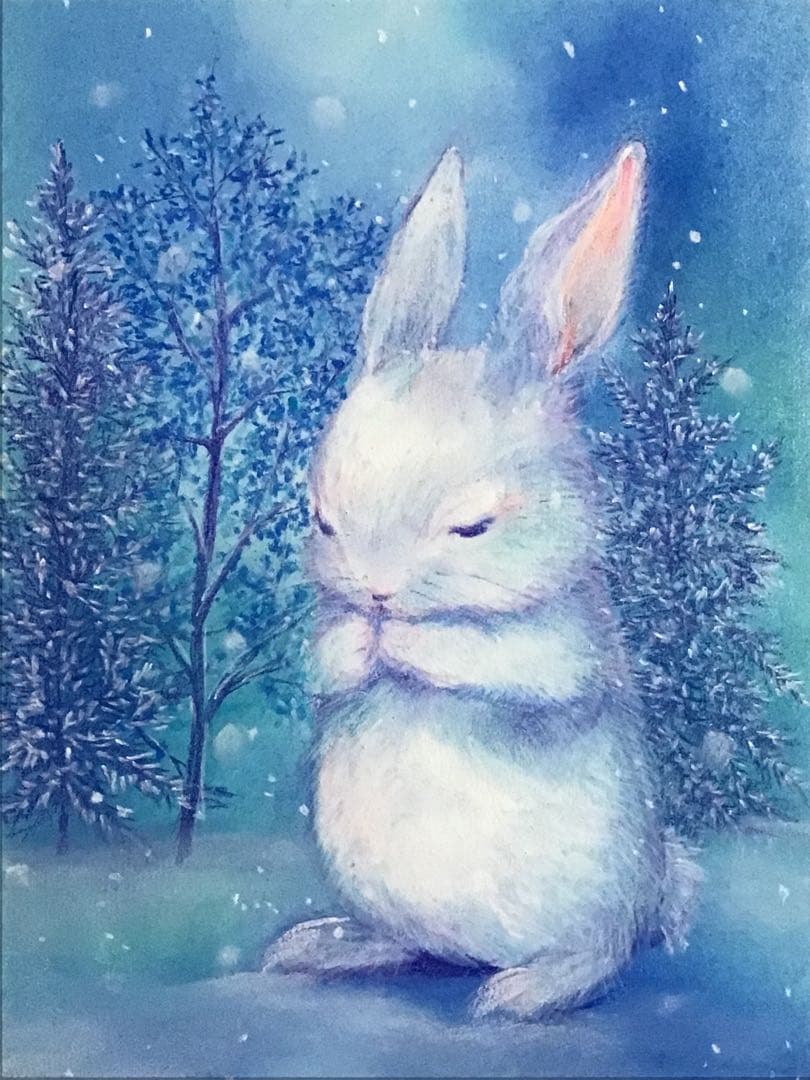 rainbow snake ハンドメイドパステル画　絵画アート原画