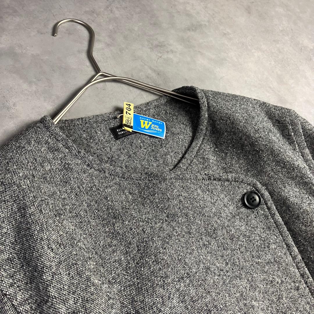 クラシアンドトリップスパブリッシング ツイード ノーカラージャケット アシメ