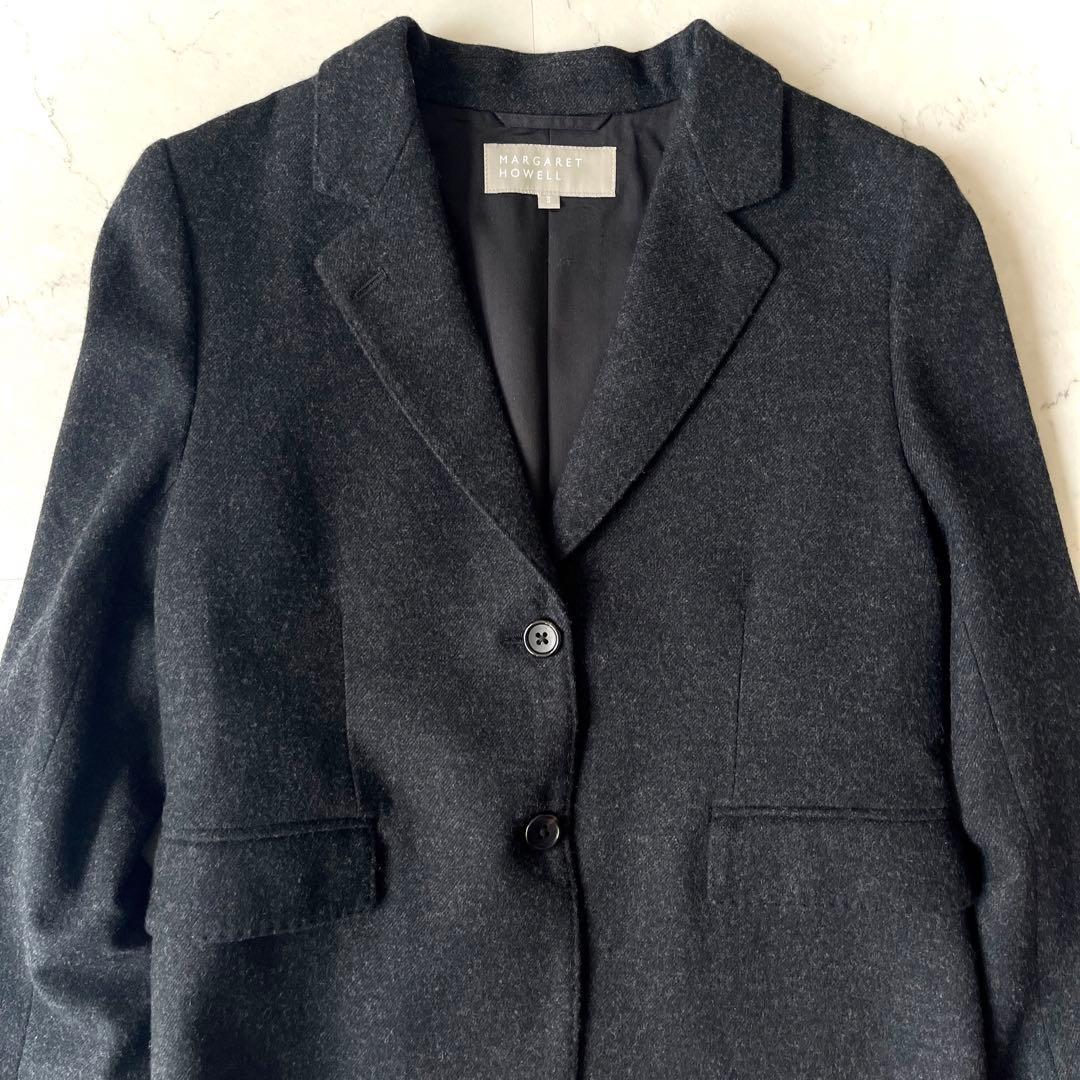 美品 マーガレットハウエル 日本製 ウール ショート丈 テーラード ジャケット