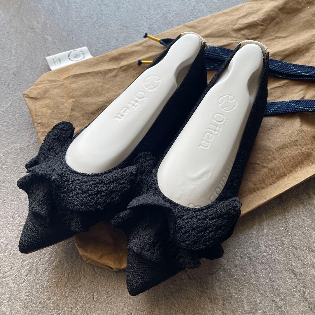 みかん【美品】offen オッフェン フリルパンプス　BLACK 38