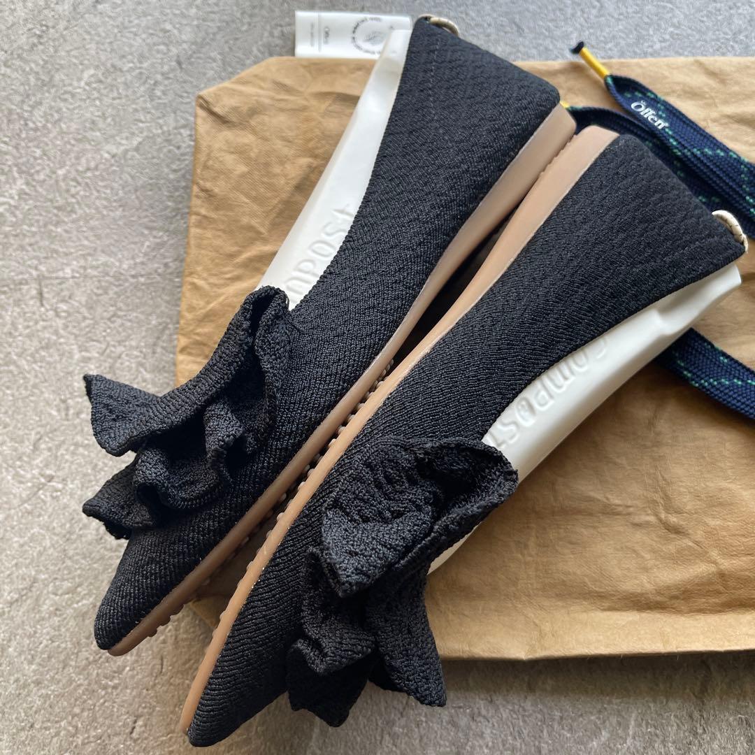 みかん【美品】offen オッフェン フリルパンプス　BLACK 38