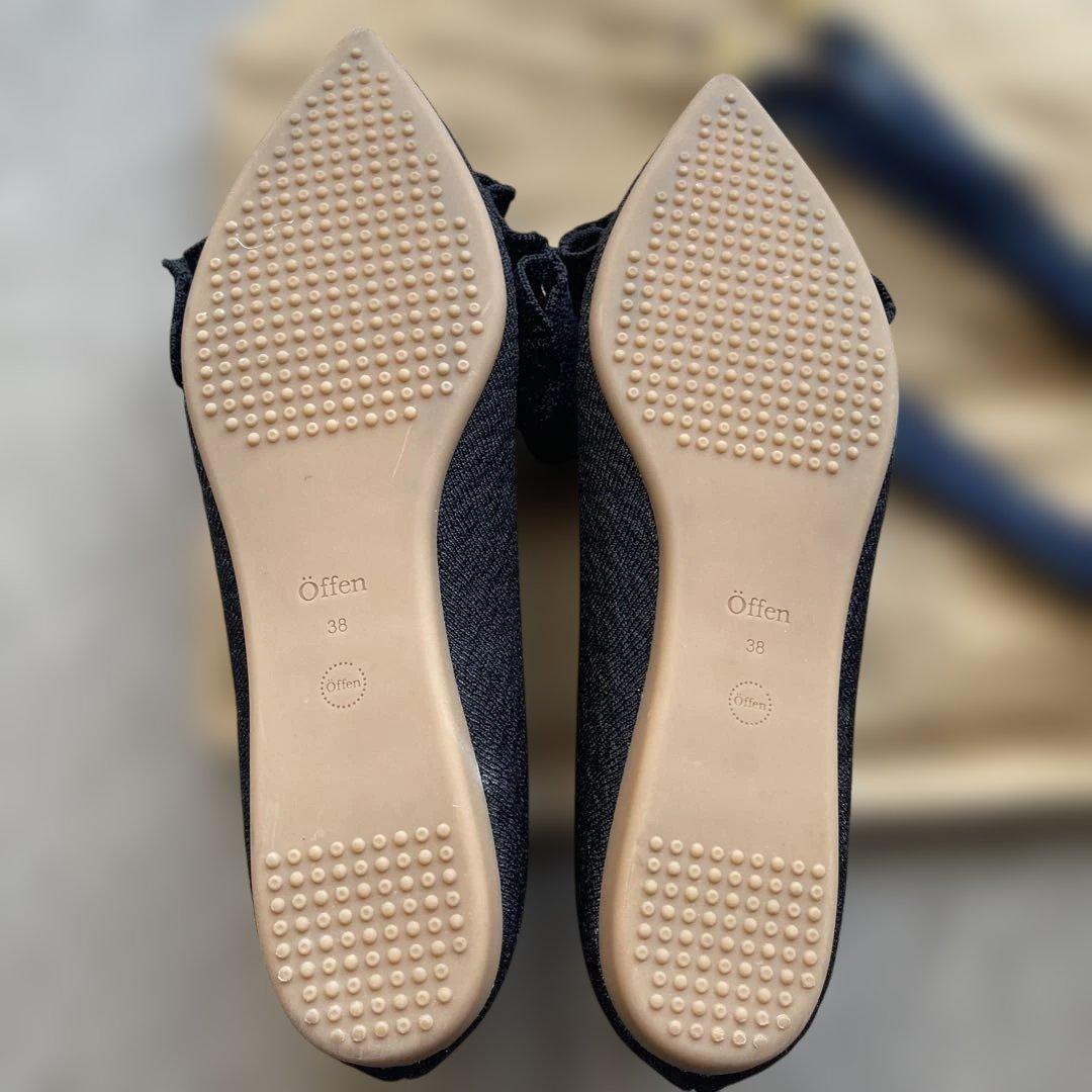 みかん【美品】offen オッフェン フリルパンプス　BLACK 38