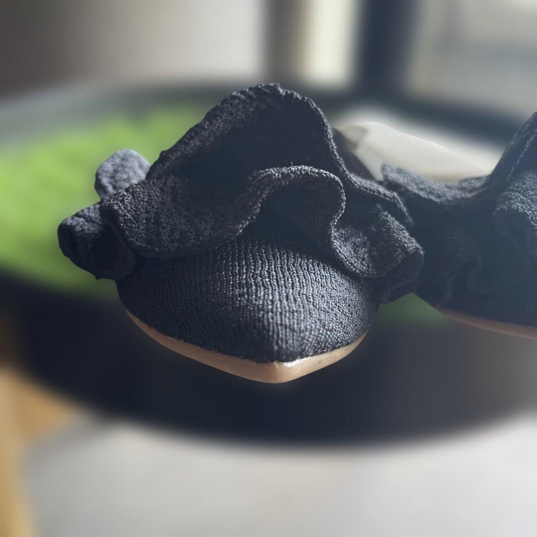 みかん【美品】offen オッフェン フリルパンプス　BLACK 38