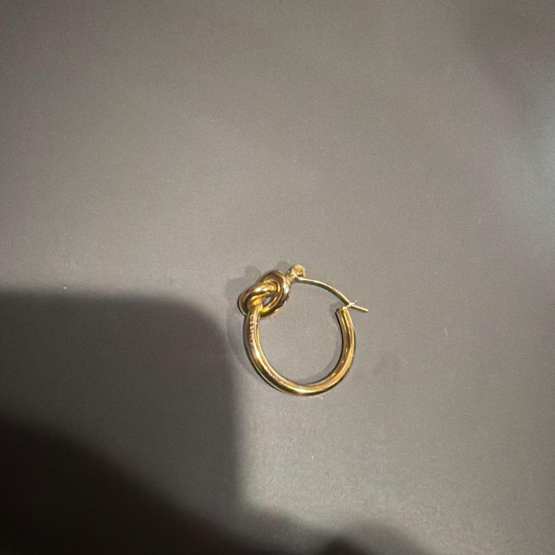 CELINE ノット スモールフープ ゴールド 片耳 ピアス
