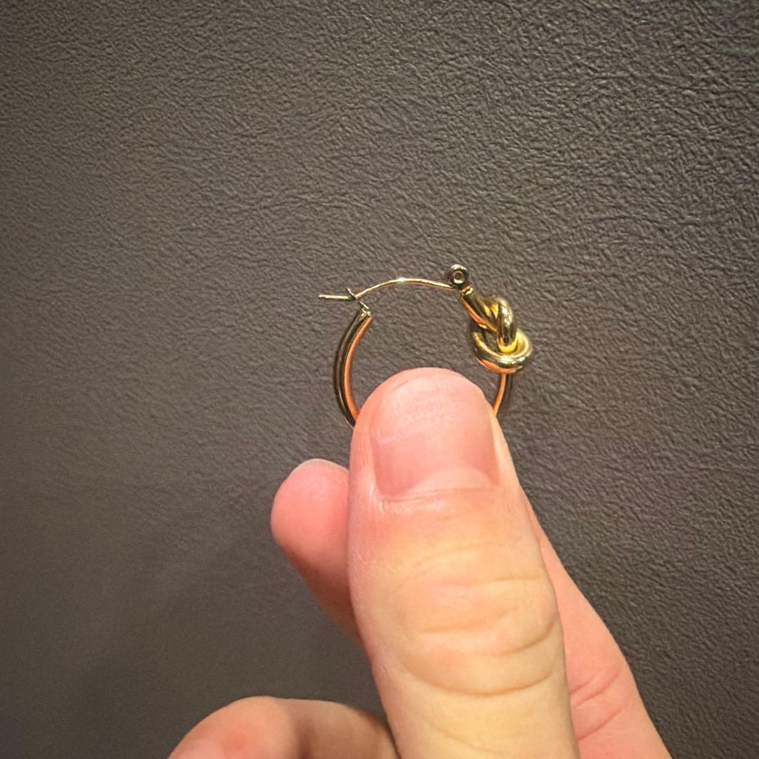 CELINE ノット スモールフープ ゴールド 片耳 ピアス