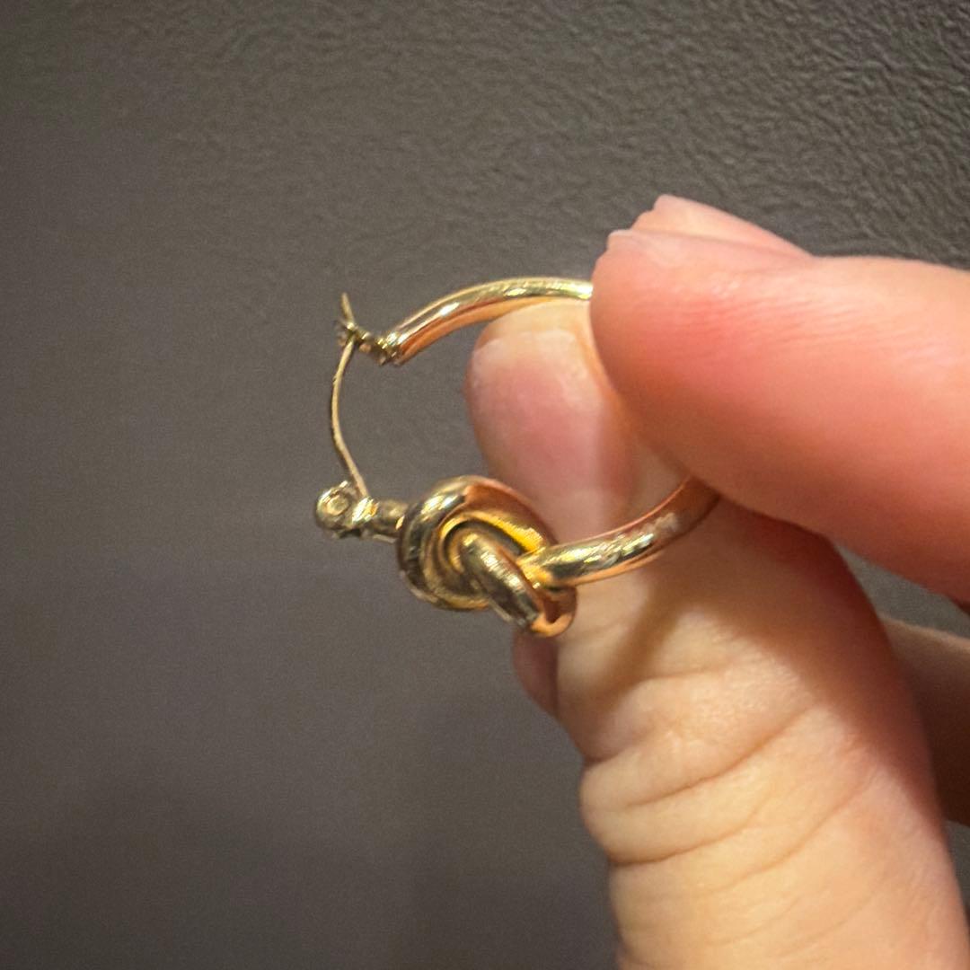 CELINE ノット スモールフープ ゴールド 片耳 ピアス