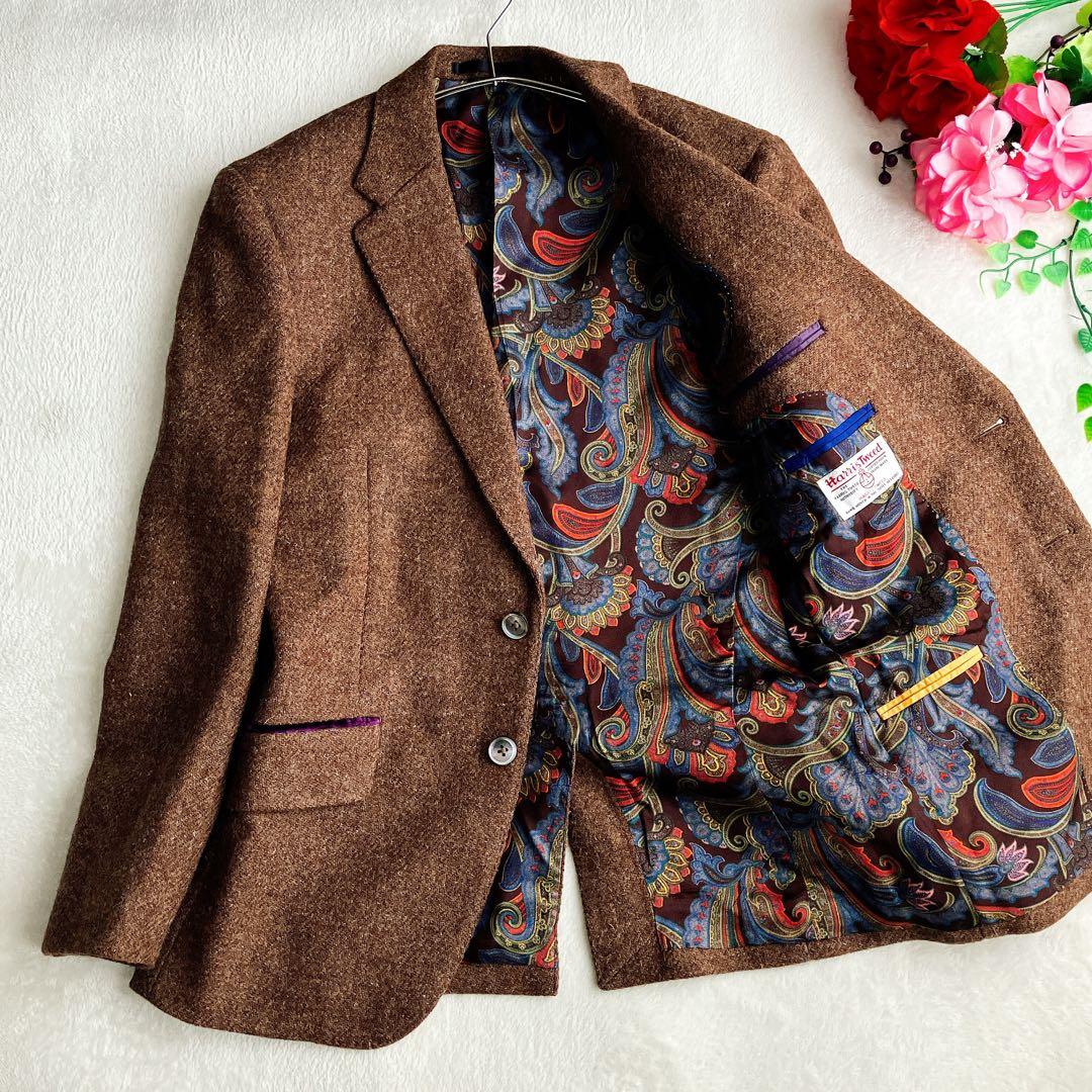 ポールスミス×ハリスツイード★テーラードジャケット ツイード ペイズリー 総柄
