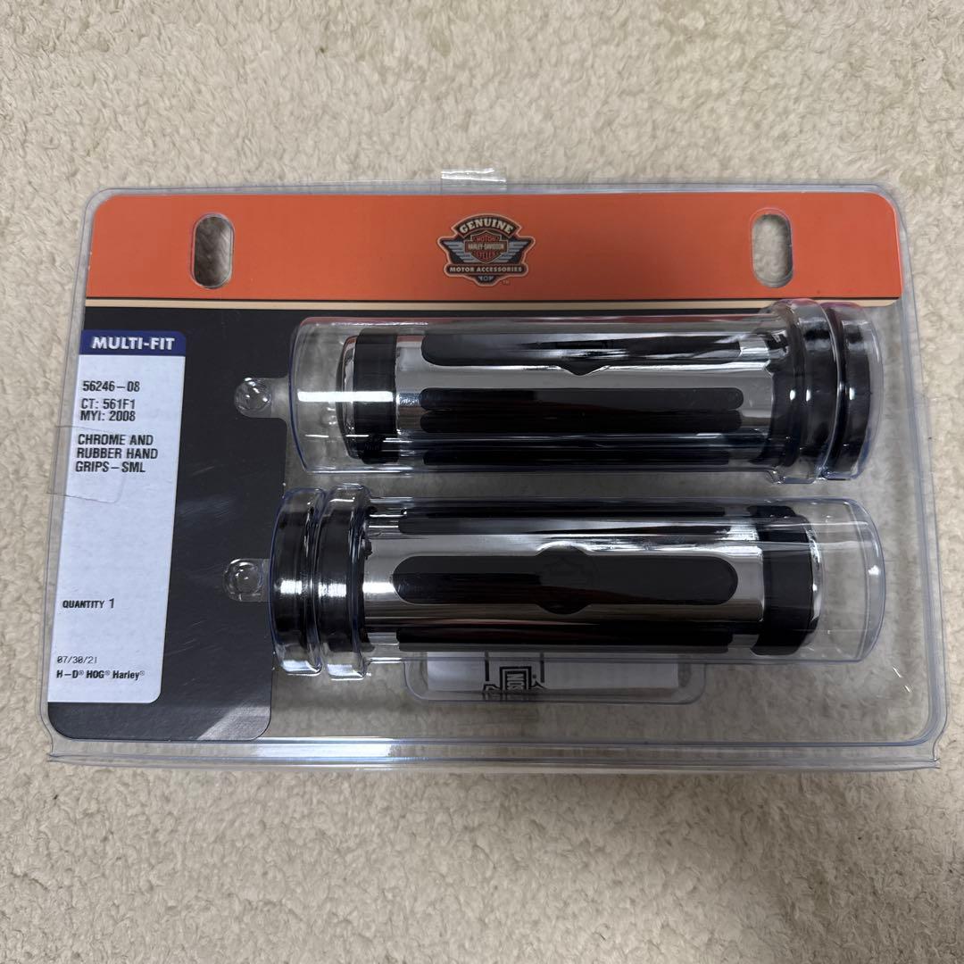 ハーレーダビッドソン　グリップ　クローム&ラバー　純正