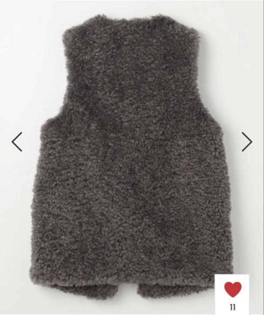 【美品】L'EQUIPE シープファーロングジレ チャコール完売品