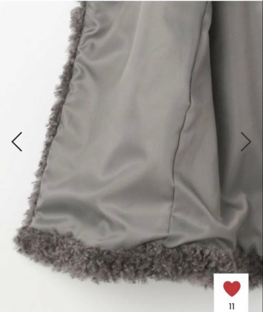 【美品】L'EQUIPE シープファーロングジレ チャコール完売品