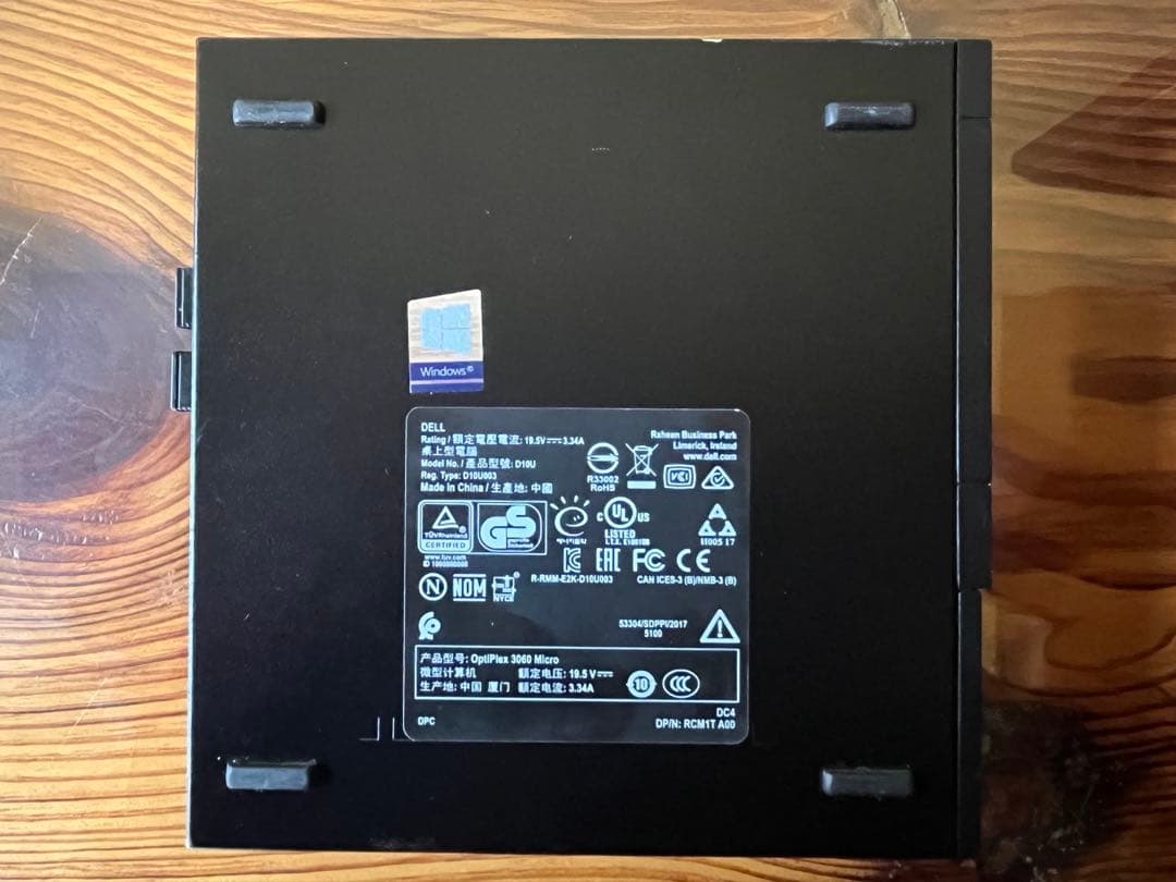ミニPC DELL OptiPlex 3060 Micro 8th Core i5