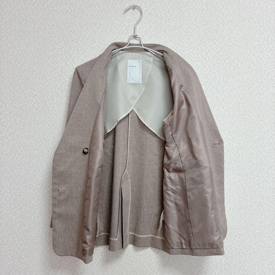 美品✨ NOBLE ノーブル リネン 金ボタン ダブル テーラードジャケット