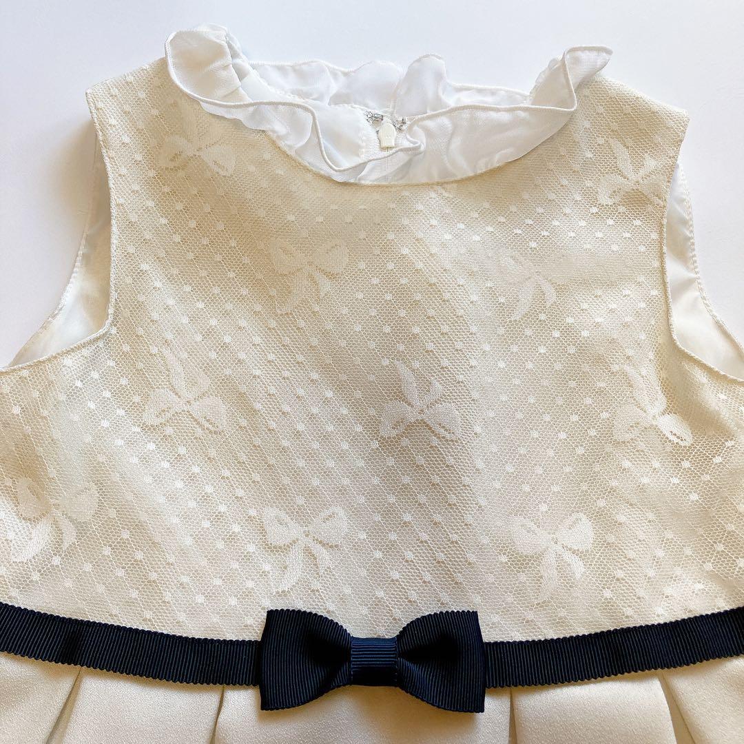 120size ホワイト×ネイビー 入学 卒園 発表会 フォーマル