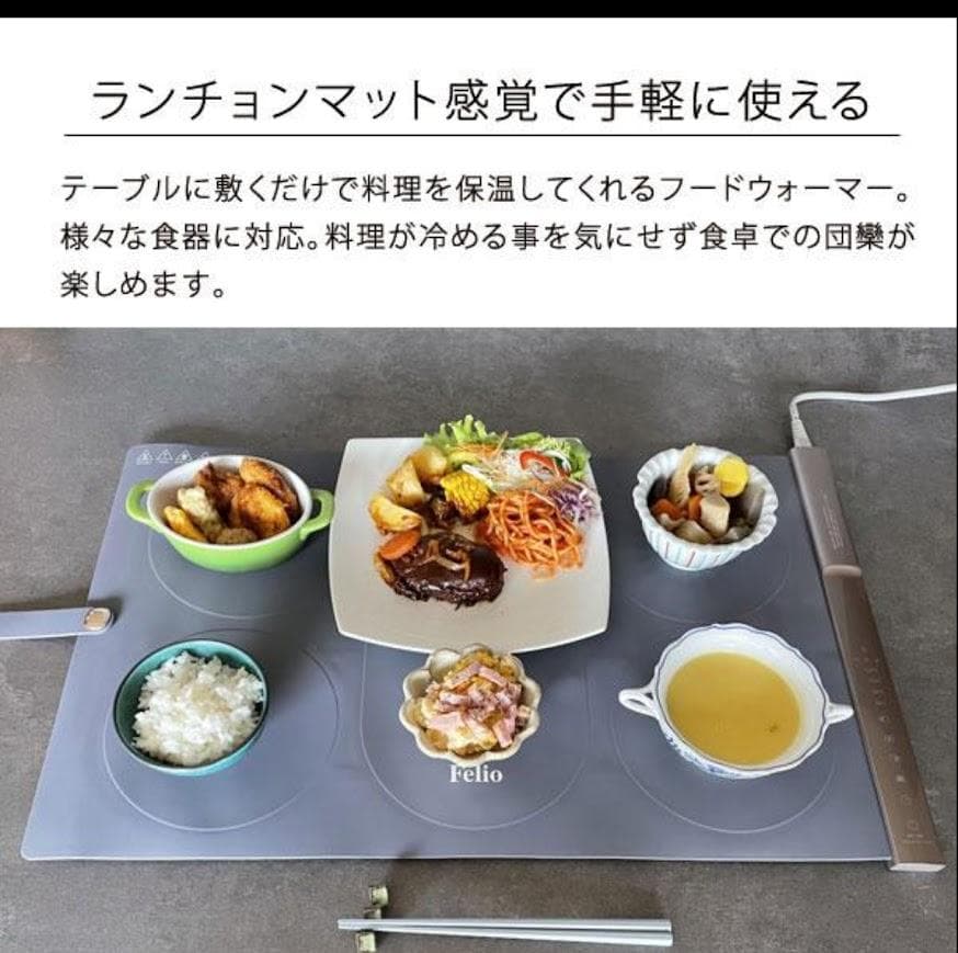 【新品未使用】富士商 Felio 料理が冷めない 保温プレート 大判タイプ