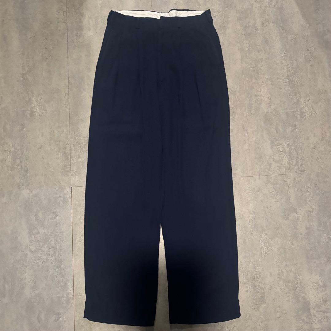 50s 60s レーヨンギャバジンスラックス ネイビー 紺 vintage