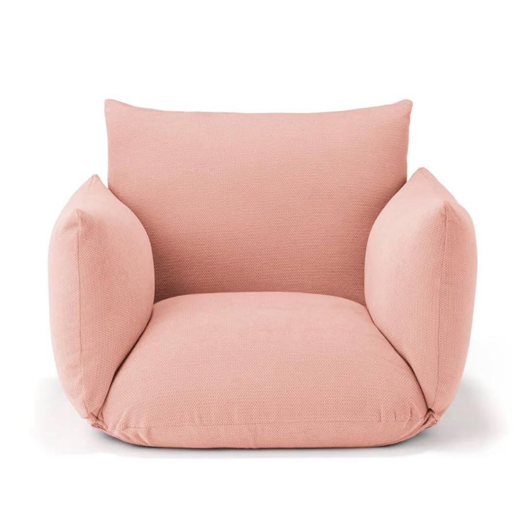 申年生まれ無印良品 リクライニングフロアソファ ピンク 幅88×奥行78×