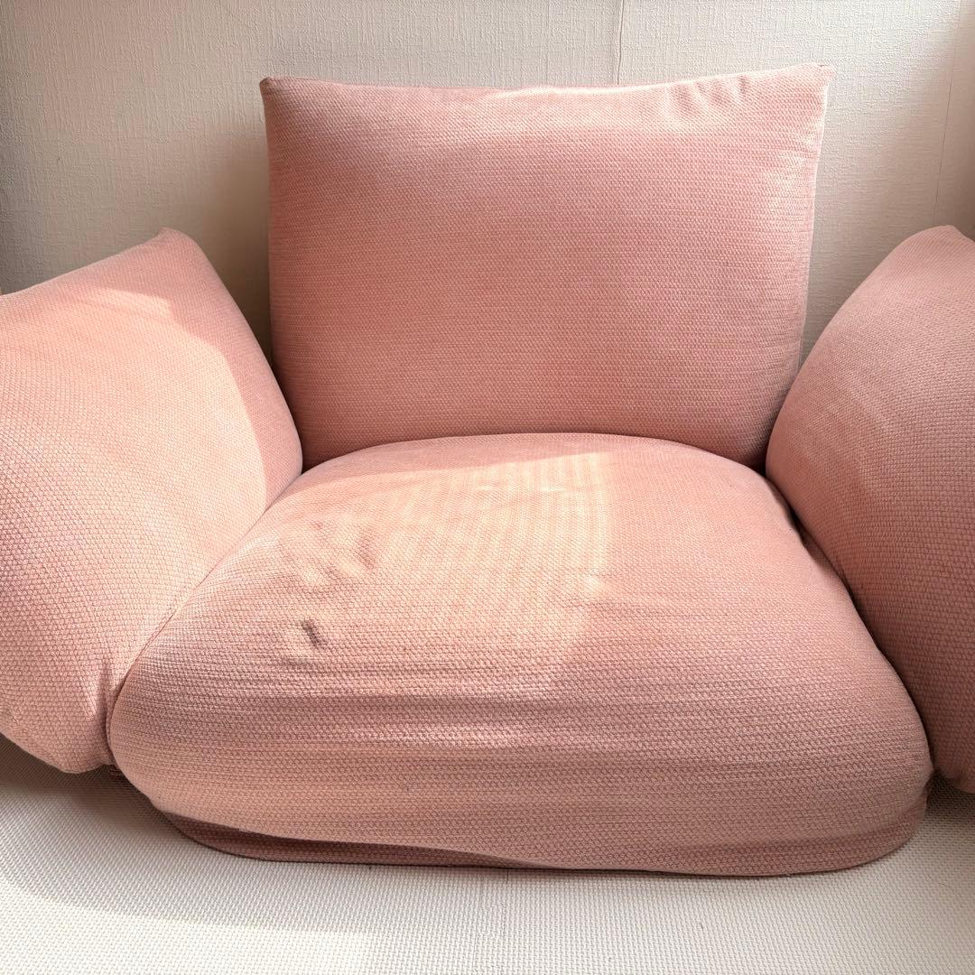 申年生まれ無印良品 リクライニングフロアソファ ピンク 幅88×奥行78×