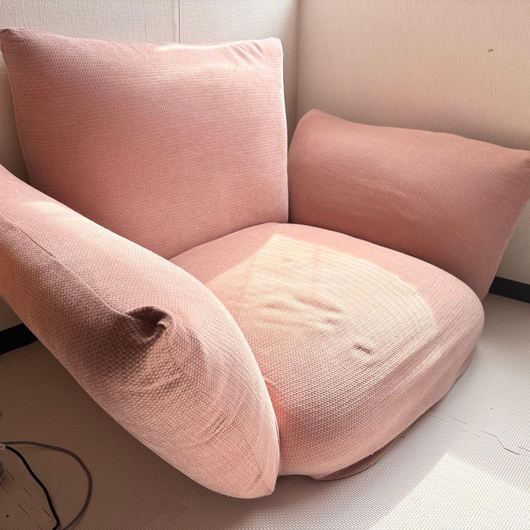 申年生まれ無印良品 リクライニングフロアソファ ピンク 幅88×奥行78×