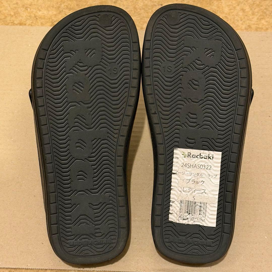 ラクバキ racbaki イージーサンダル ラップ ブラック Sサイズ