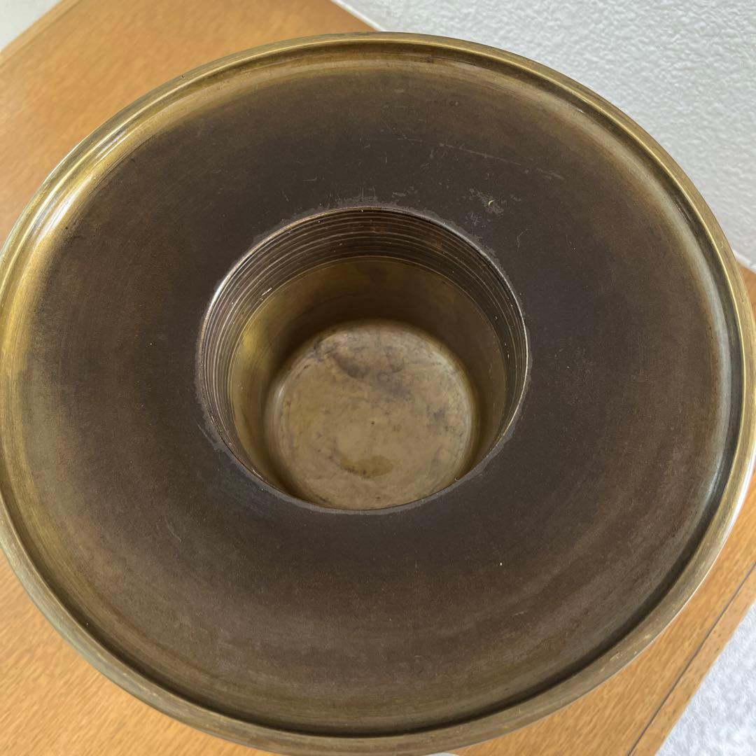 池坊　花器　御玄猪　銅器　薄端　おげんちょ