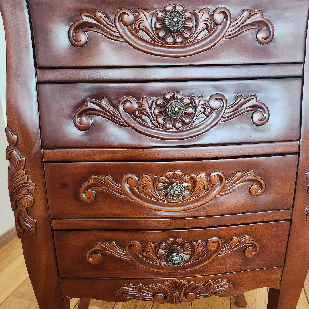 Rikkaヨーロピアン チェスト 4D コモチェスト 天然木 ブラウン