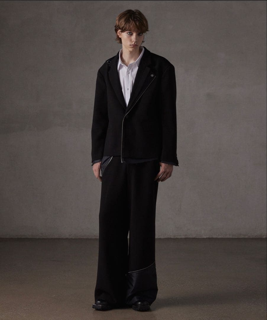 【12月限定大幅値下げGRANCY】 リバースレイヤードスラックスブラックL