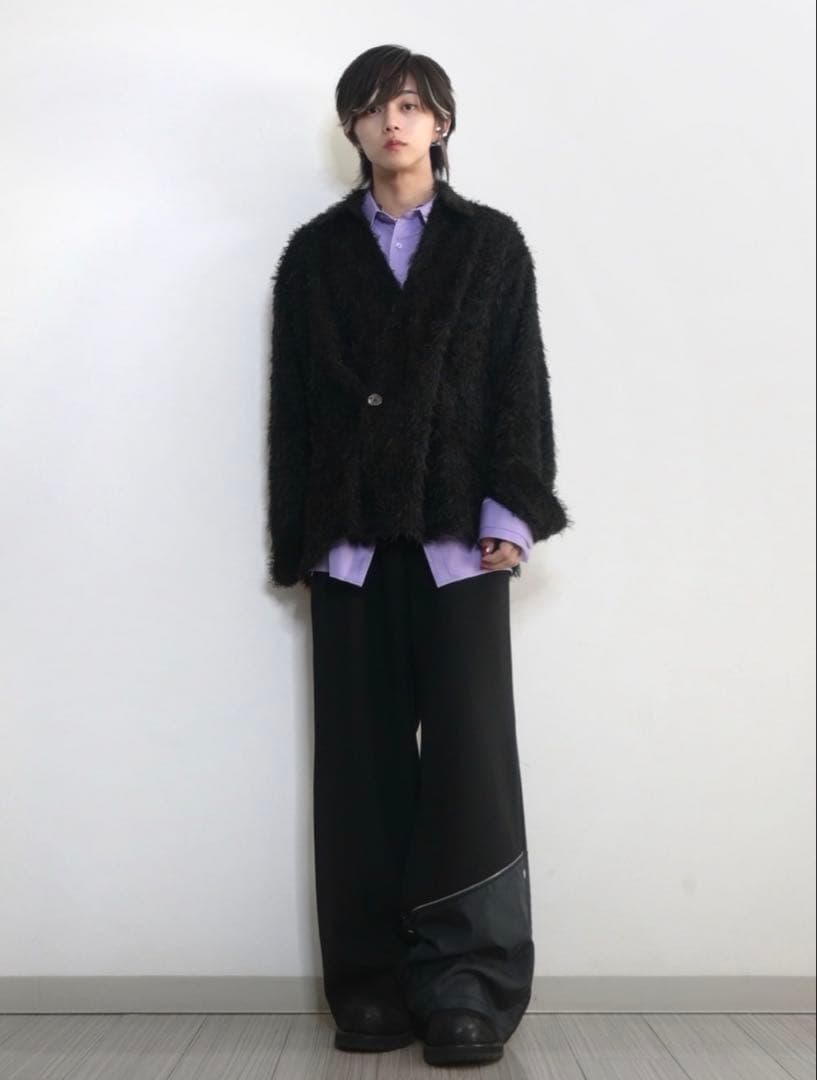 【12月限定大幅値下げGRANCY】 リバースレイヤードスラックスブラックL