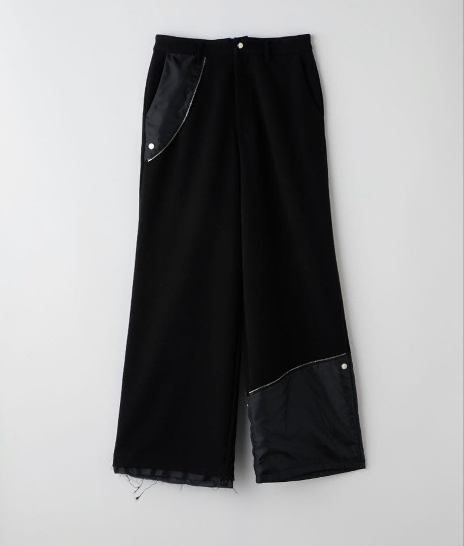 【12月限定大幅値下げGRANCY】 リバースレイヤードスラックスブラックL