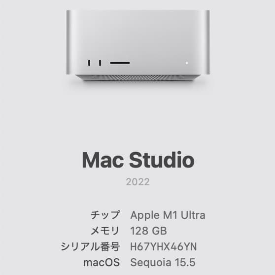 Macデスクトップ Mac Studio M1 Ultra 128GB 2TB