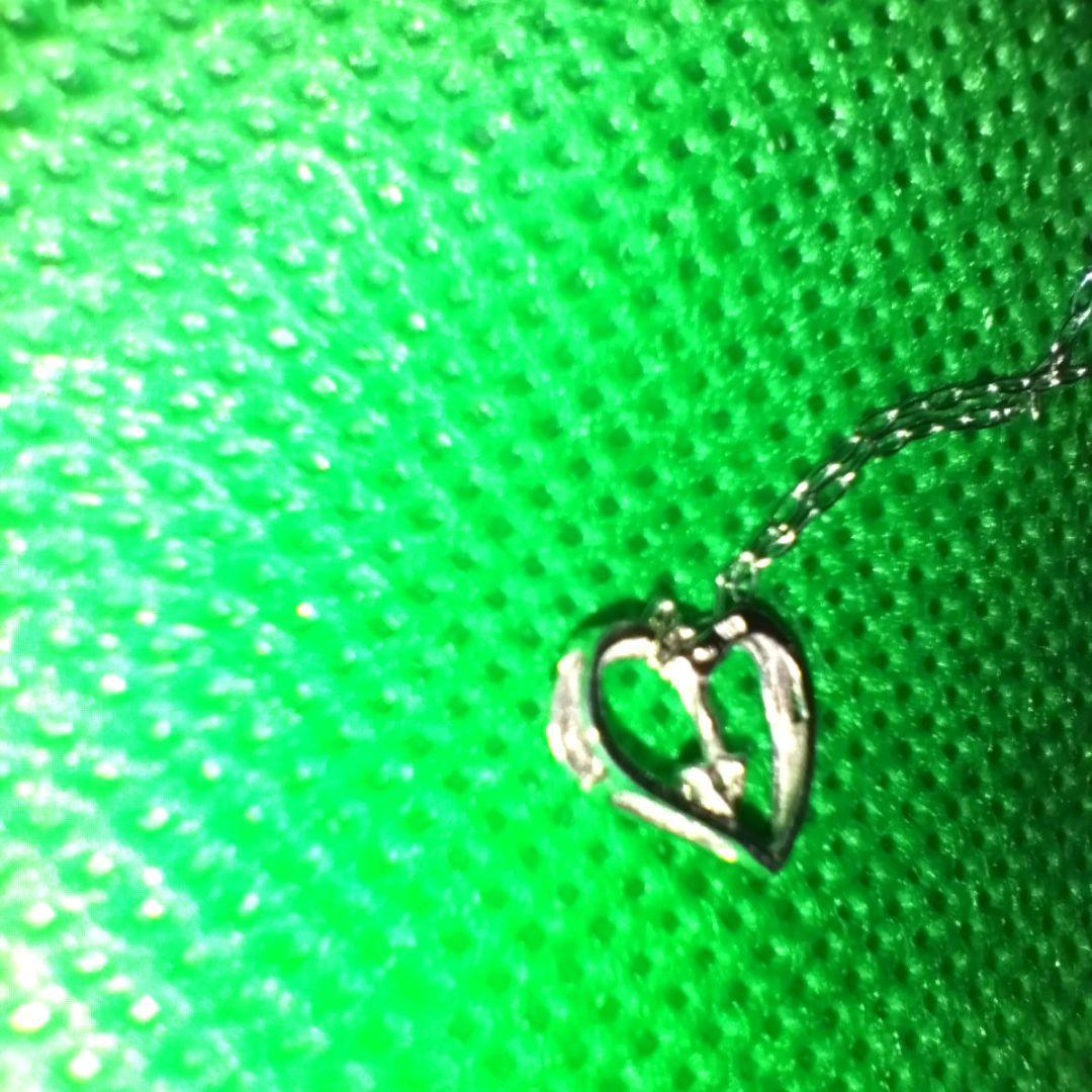 K18WG 　ハートダイヤモンドネックレス