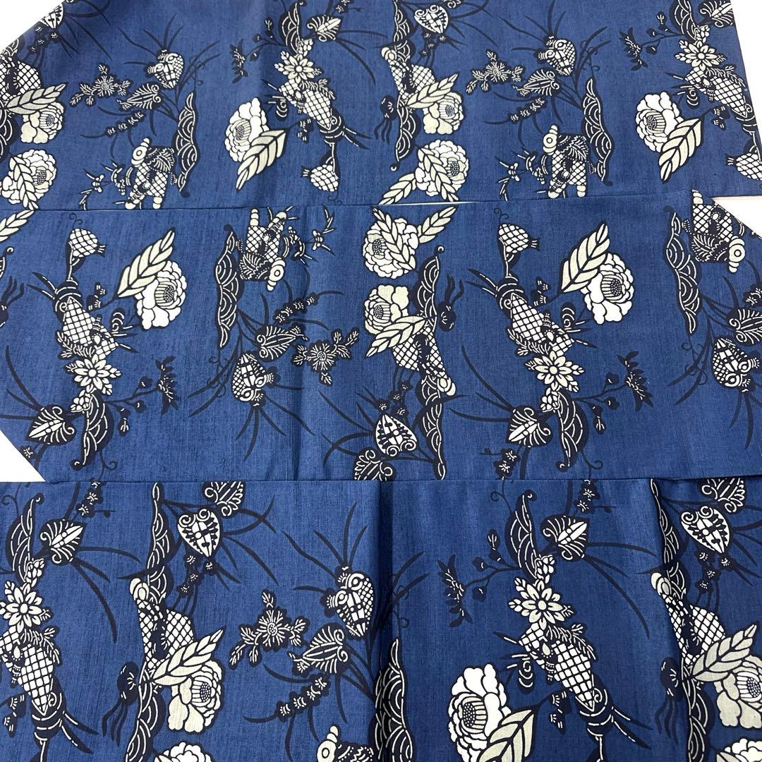 専用帯4732 ●高級 正絹 紬 藍型 全通 袋帯