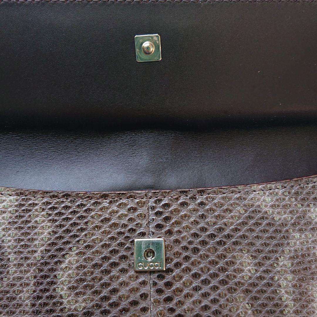 さっ♪13GUCCI 未使用 長財布 スネーク皮 女性用