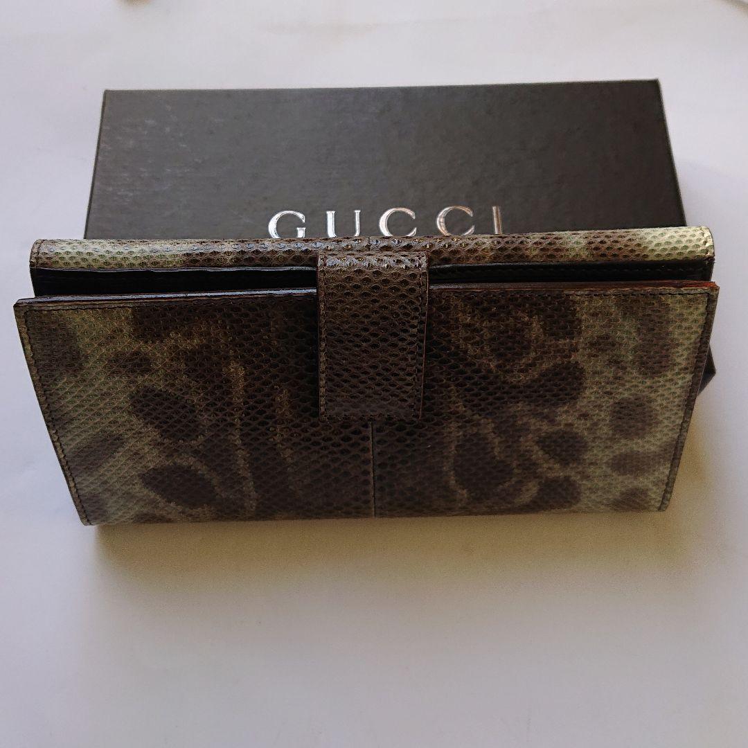 さっ♪13GUCCI 未使用 長財布 スネーク皮 女性用