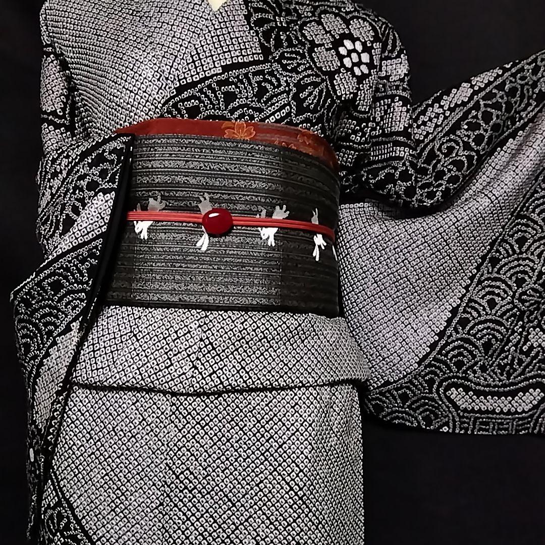 総絞り 訪問着　 黒絞り 裄63