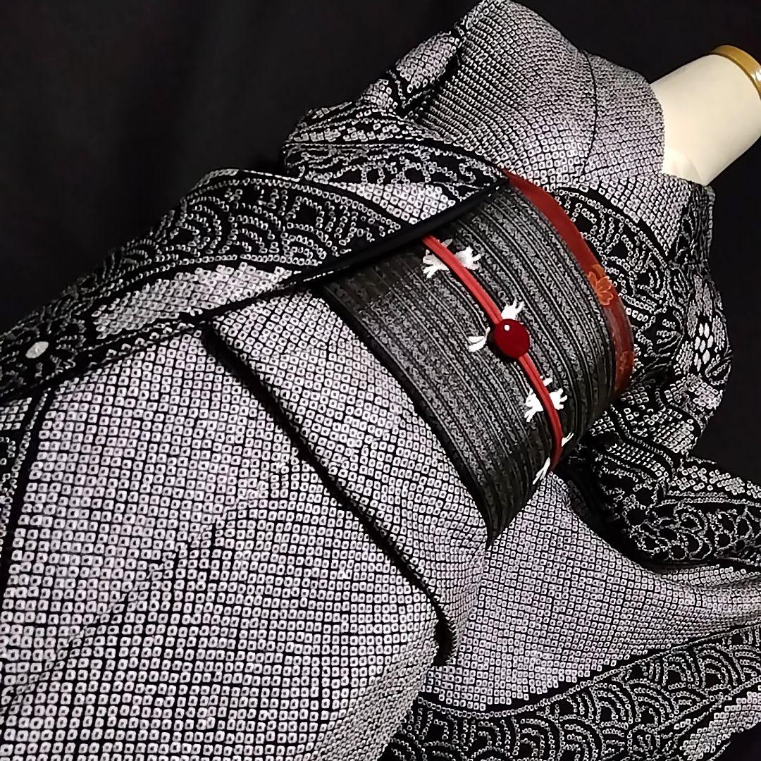 総絞り 訪問着　 黒絞り 裄63